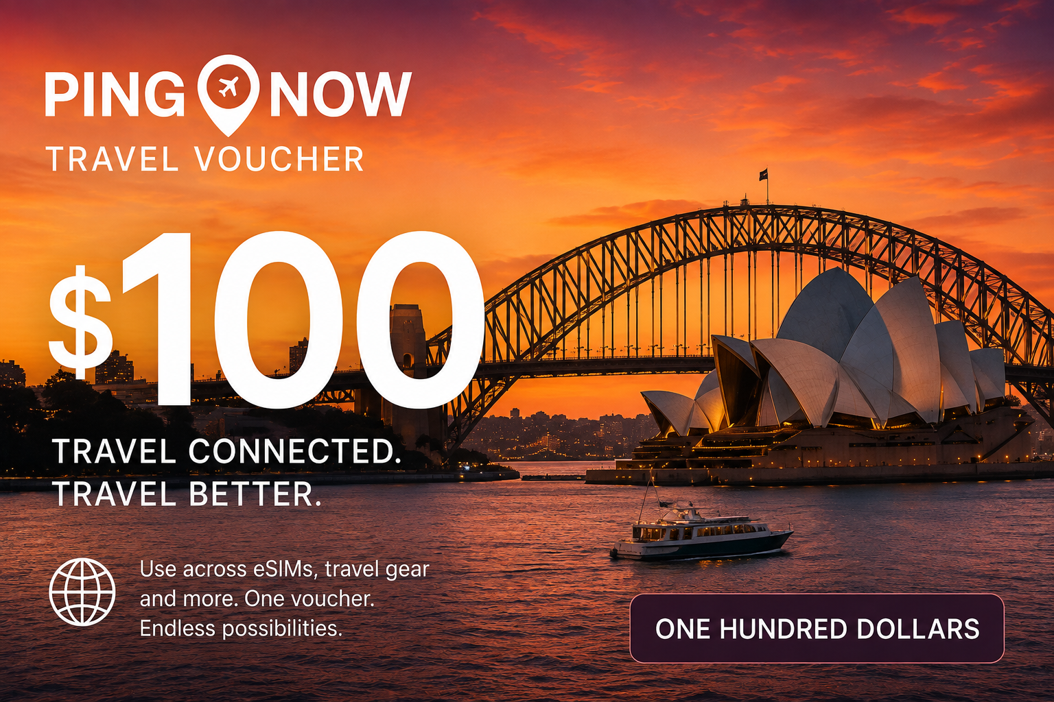 PingNow Travel Voucher $100
