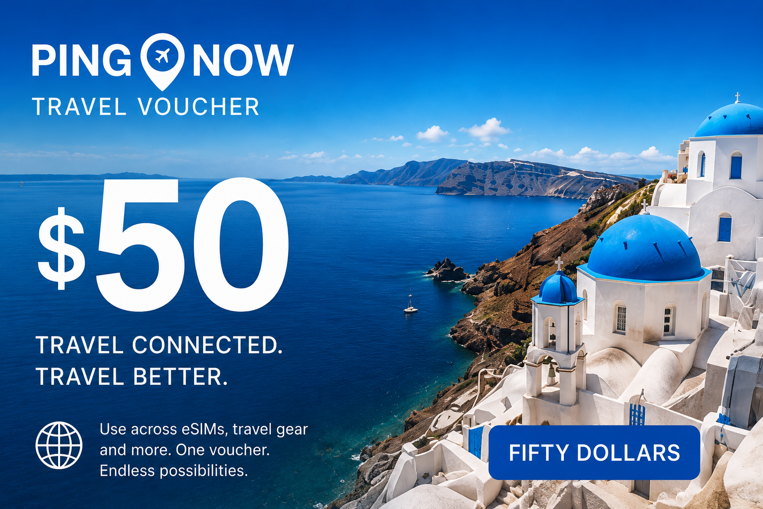 PingNow Travel Voucher $50